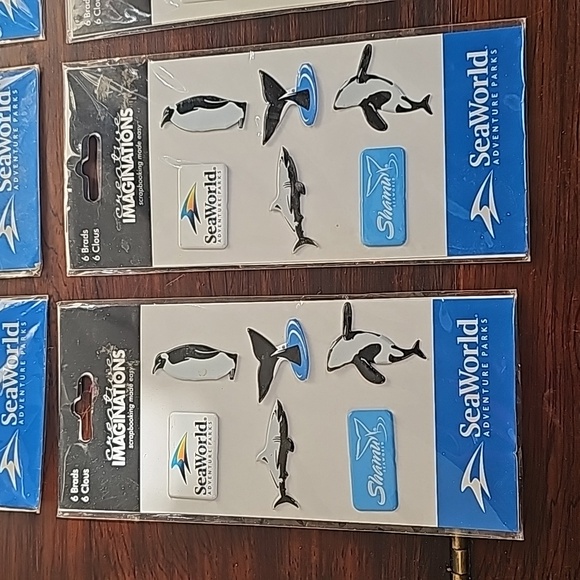 NEW 6 sheets total 35 SeaWorld brads stickers scrapbooking - Picture 3 of 14